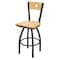 Holland Bar Stool Co 25" Swivel Counter Stool, Black Wrinkle, Nat Back, Nat Maple Seat 83025BWNatMplBNatMpl - alternate 1